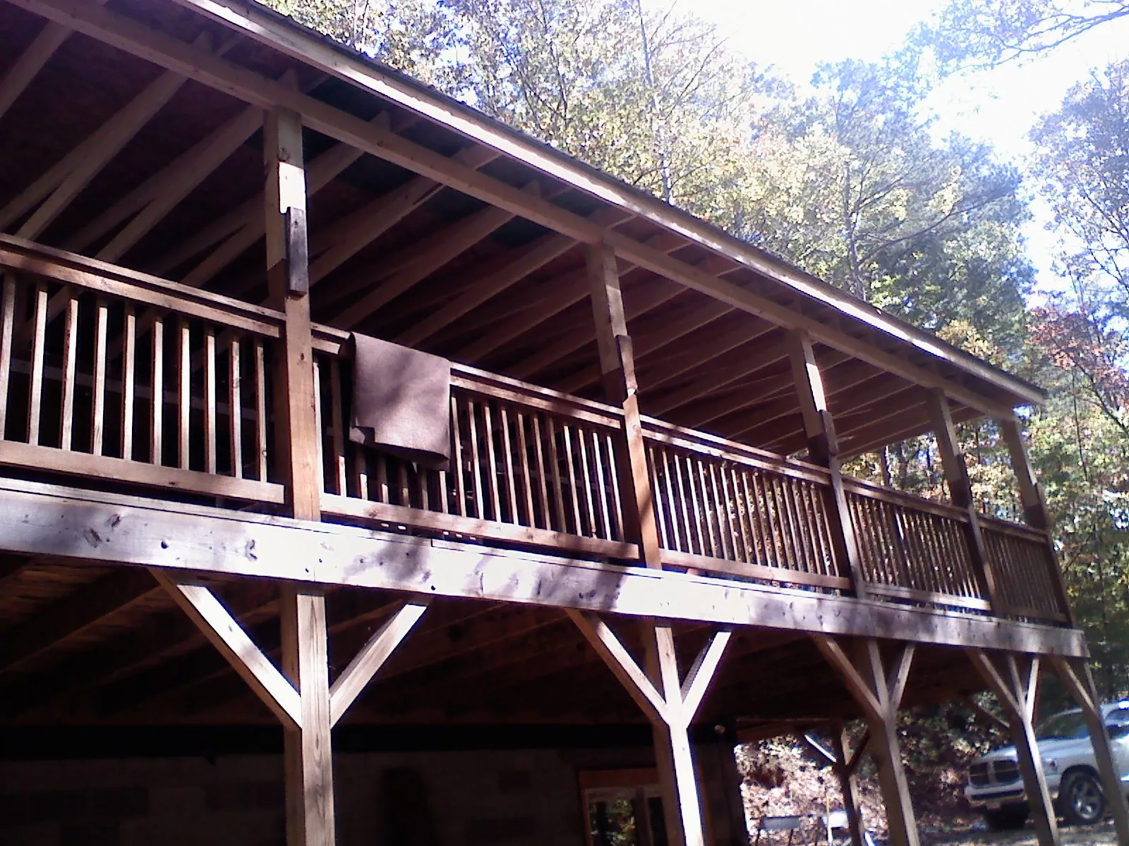 Timber framing under a new elevated porch and deck — Roof Leak Repair in Fort Lee by Roofing Brothers
